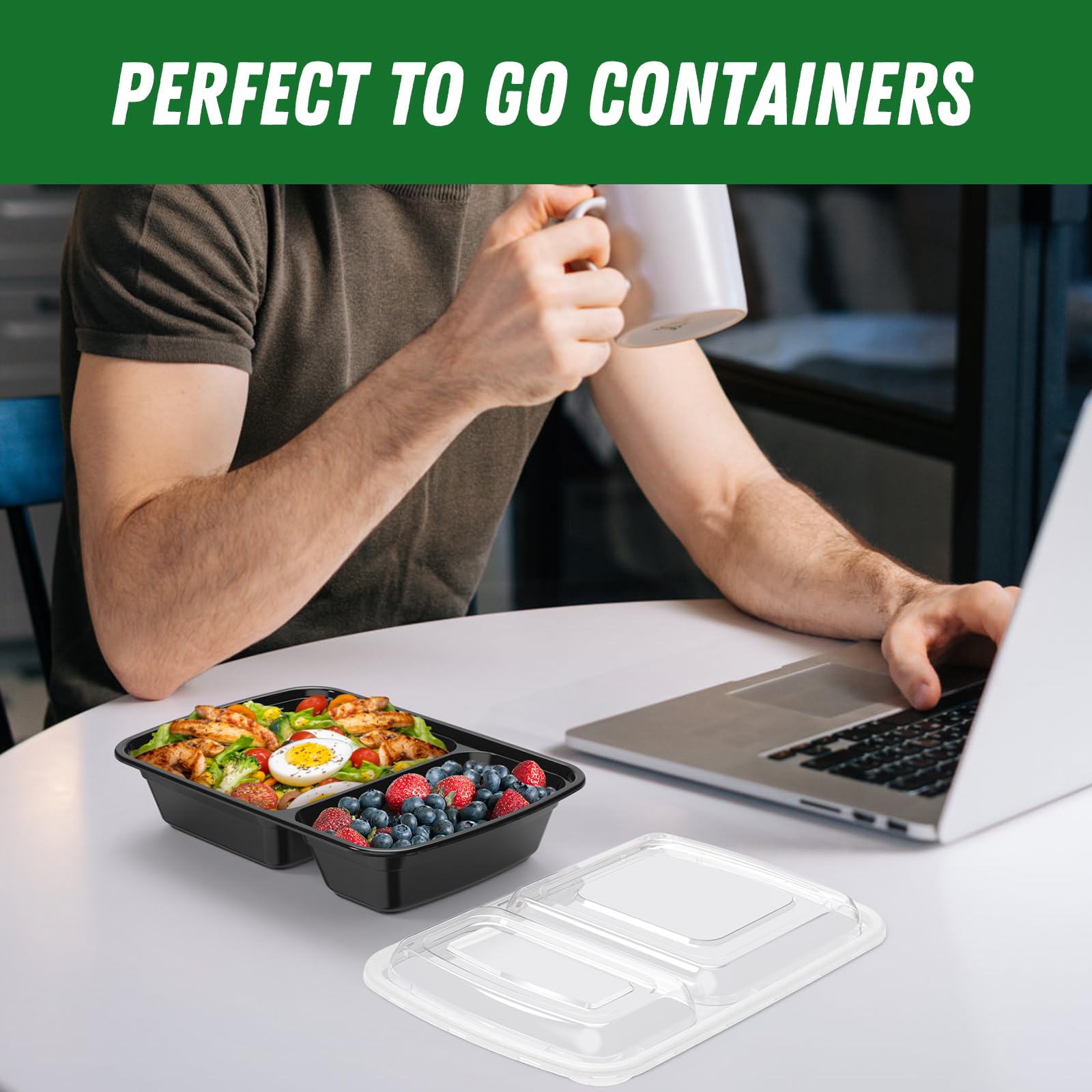 Dealusy container in a tote on a picnic table showing on-the-go convenience and portability