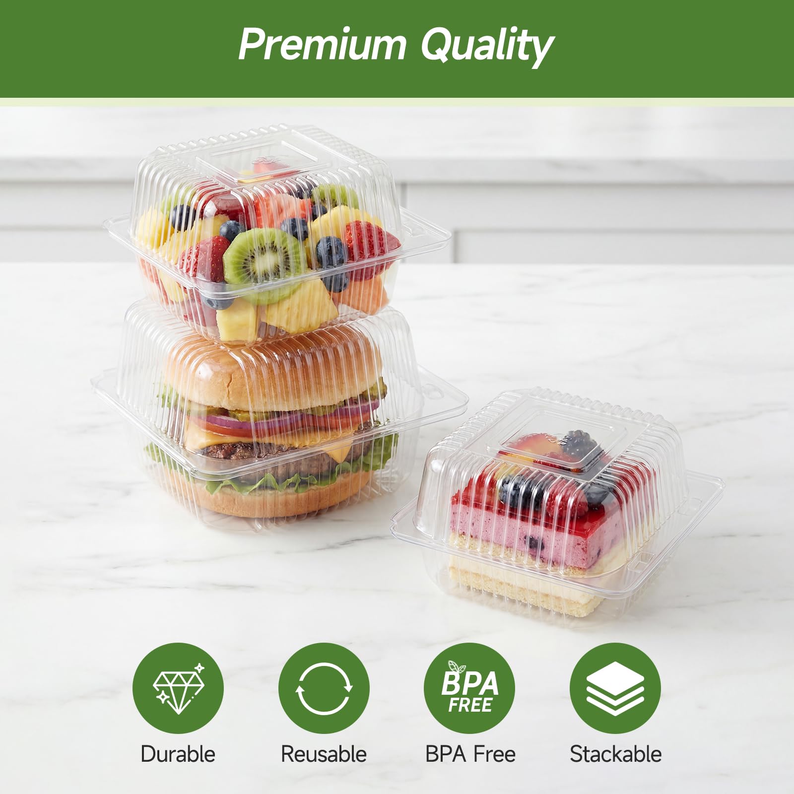 Dealusy side profile stackable containers showing space-saving storage benefit
