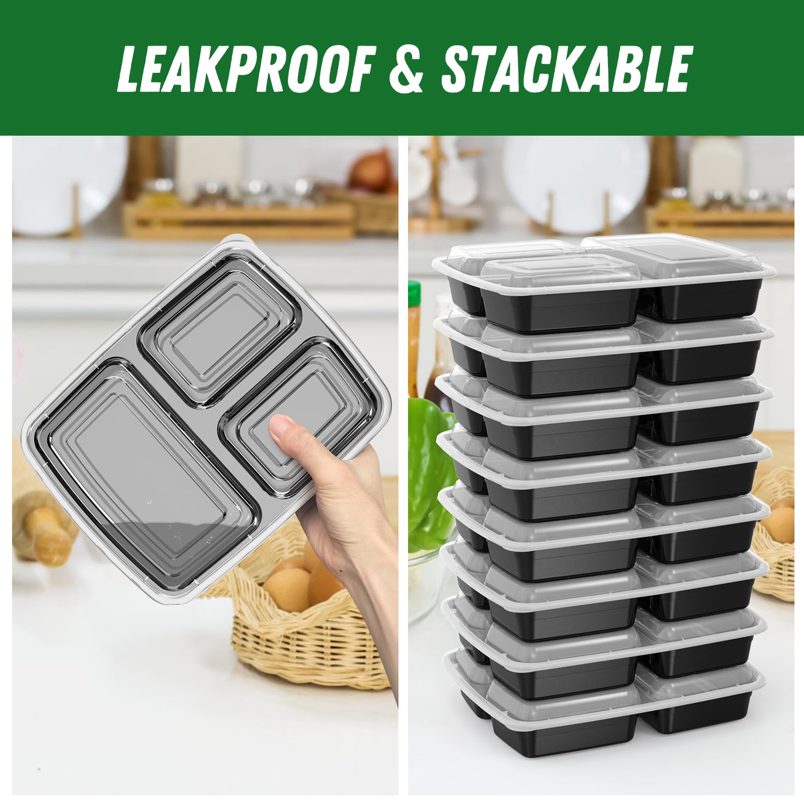 Dealusy stacked containers in fridge, space-saving and neat storage advantage