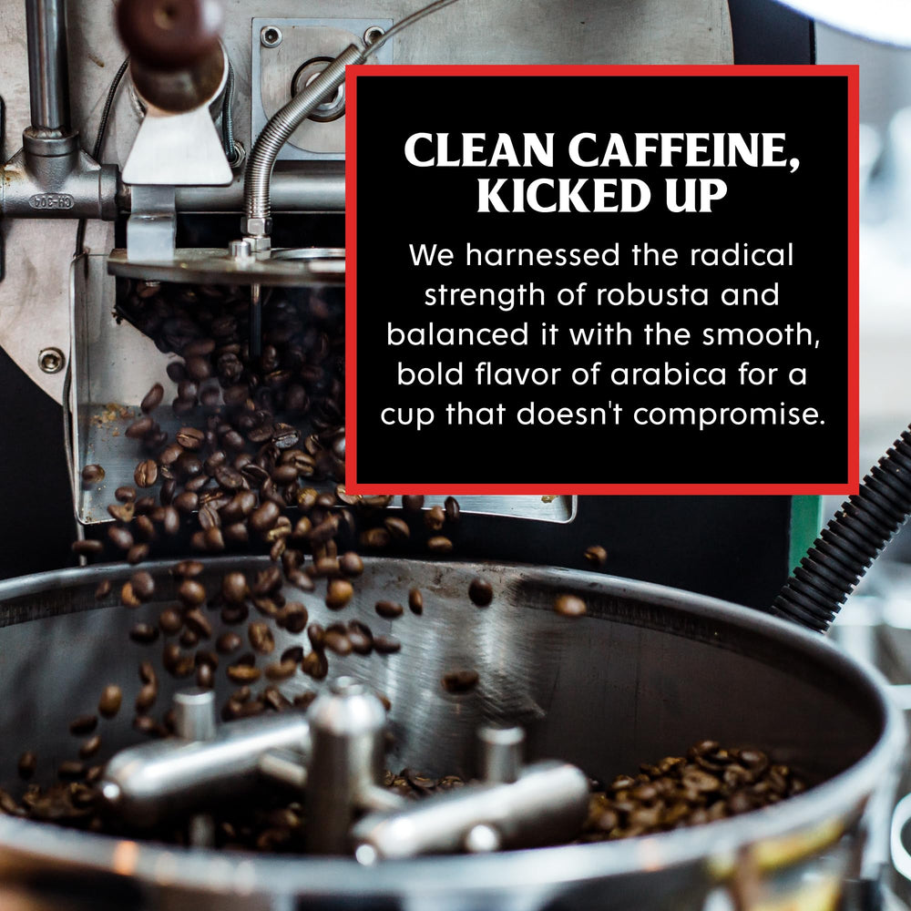 Death Wish Coffee open bag showing bean texture and freshness preservation benefit