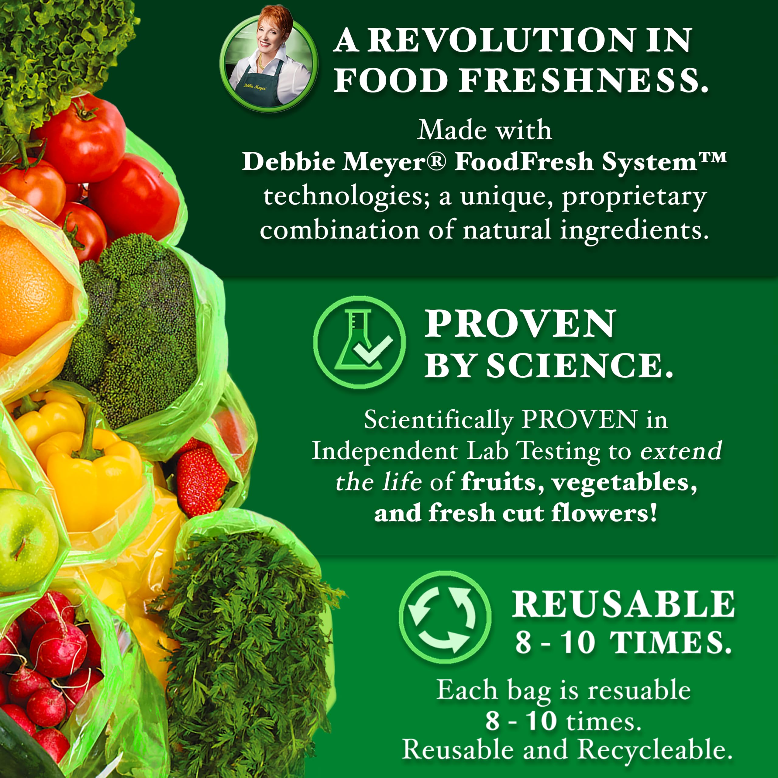 Debbie Meyer large bag gusset detail holds bulky produce without crushing