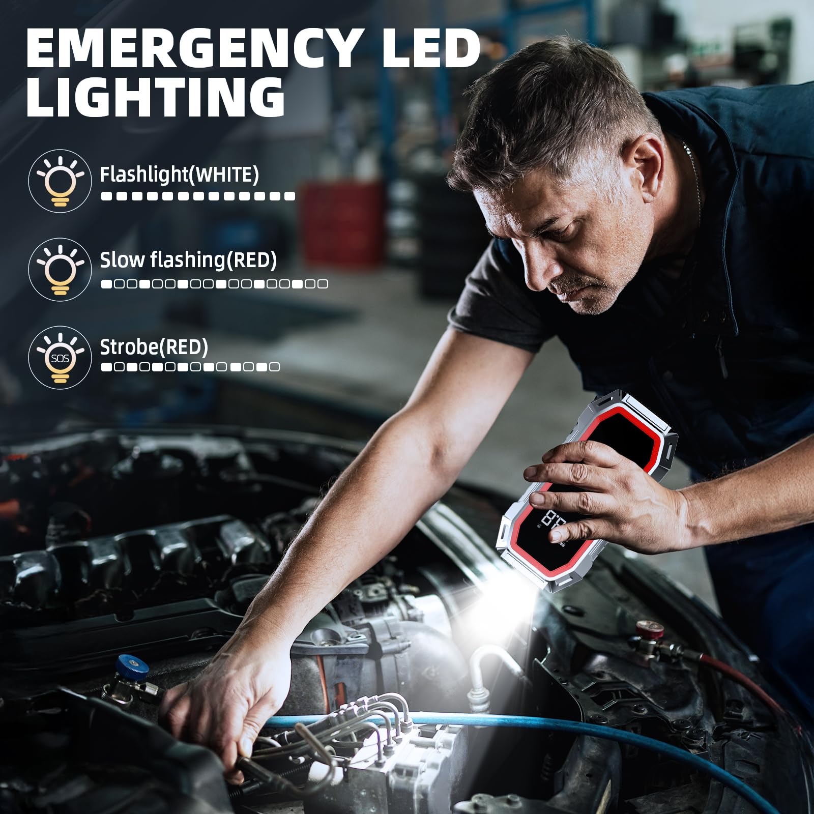 DECHANIE bright LED flashlight and SOS setting offering visibility and emergency signaling