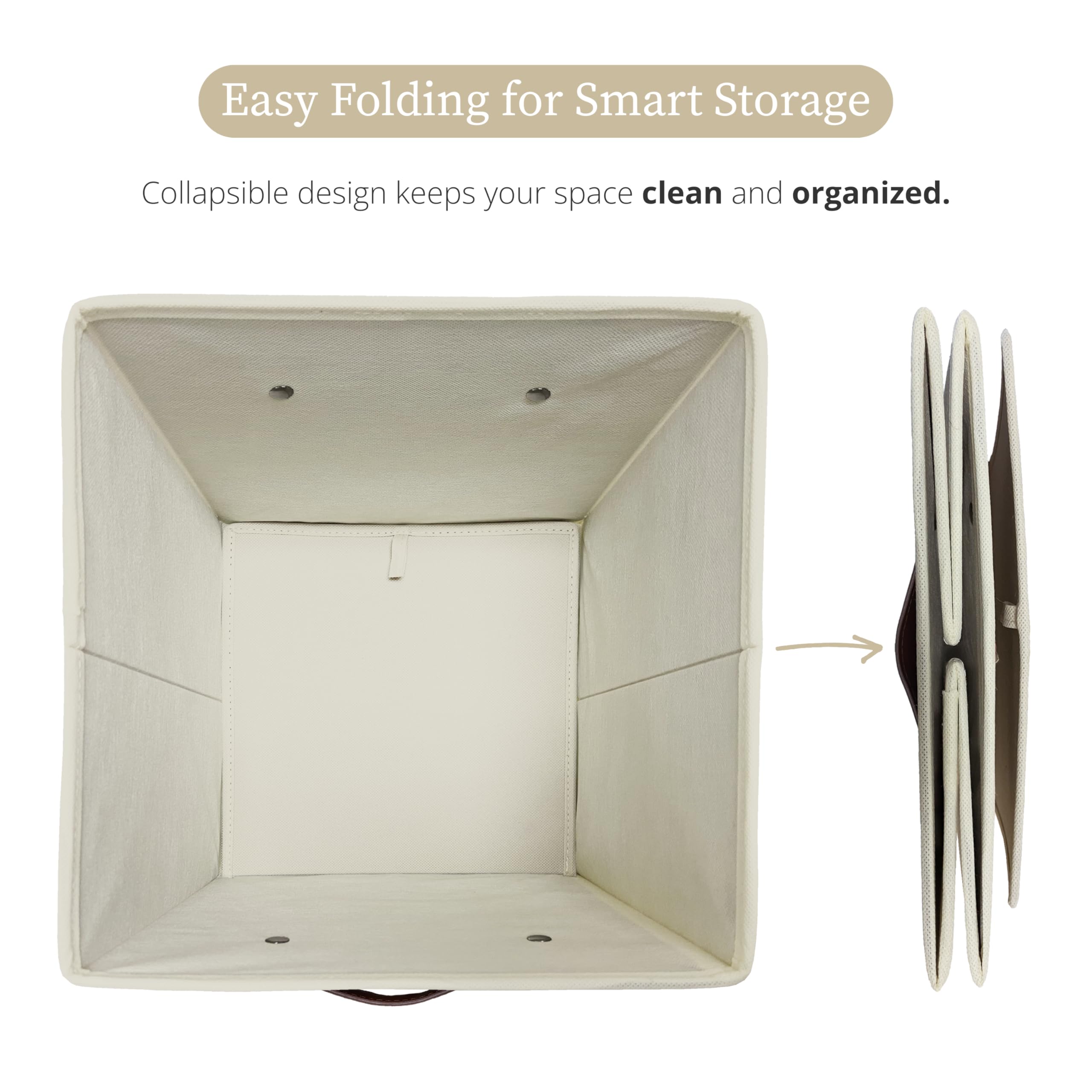 DECOMOMO bin filled with folded clothing illustrating capacity