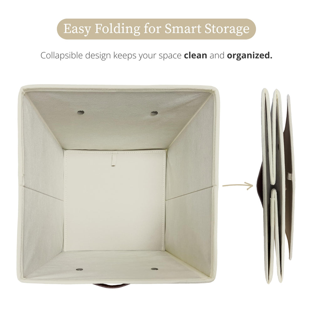 DECOMOMO bin filled with folded clothing illustrating capacity