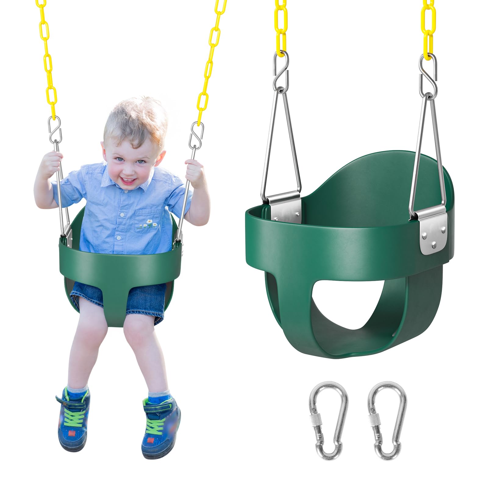DECORLIFE high-back front view showing secure bucket seat and stable design