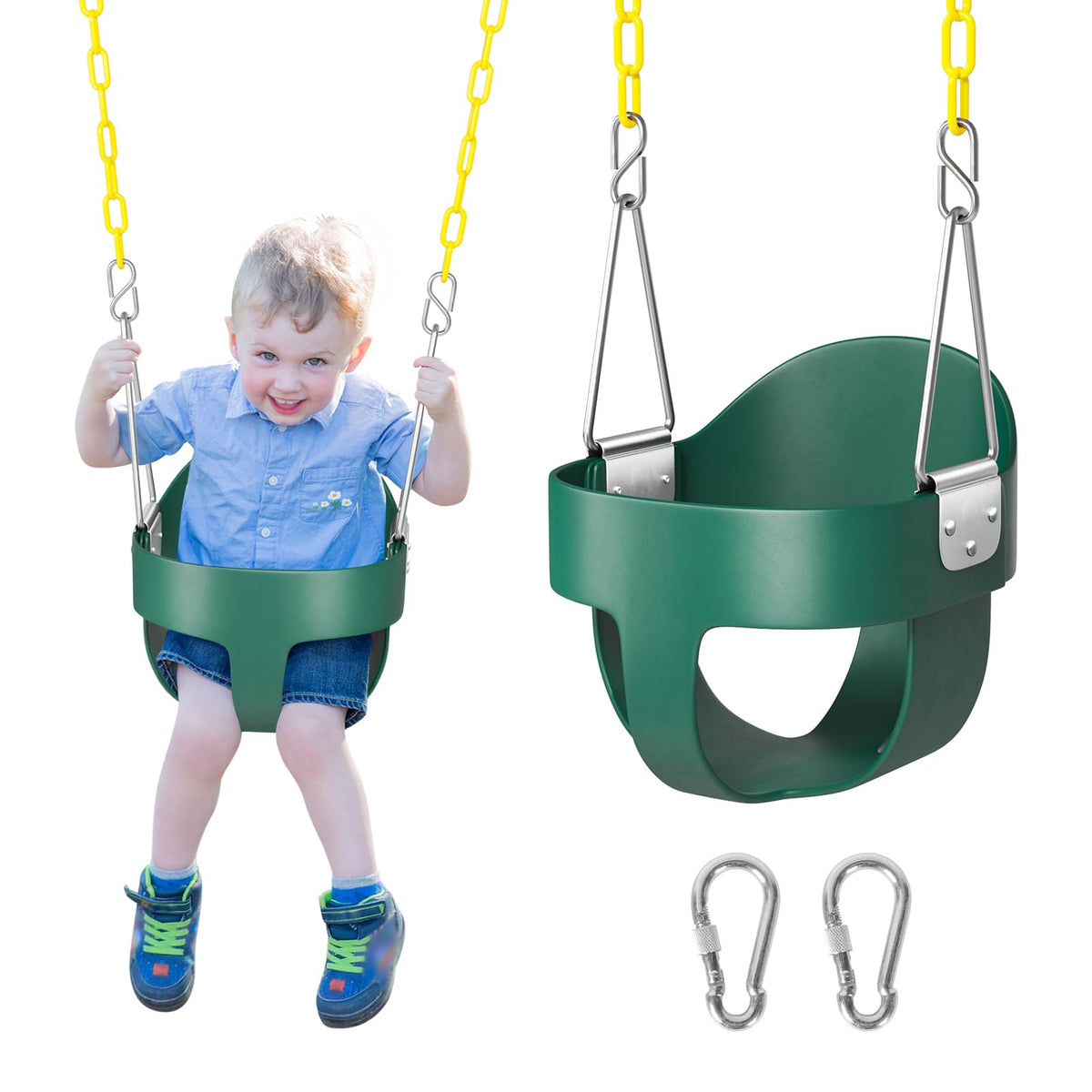 DECORLIFE high-back front view showing secure bucket seat and stable design