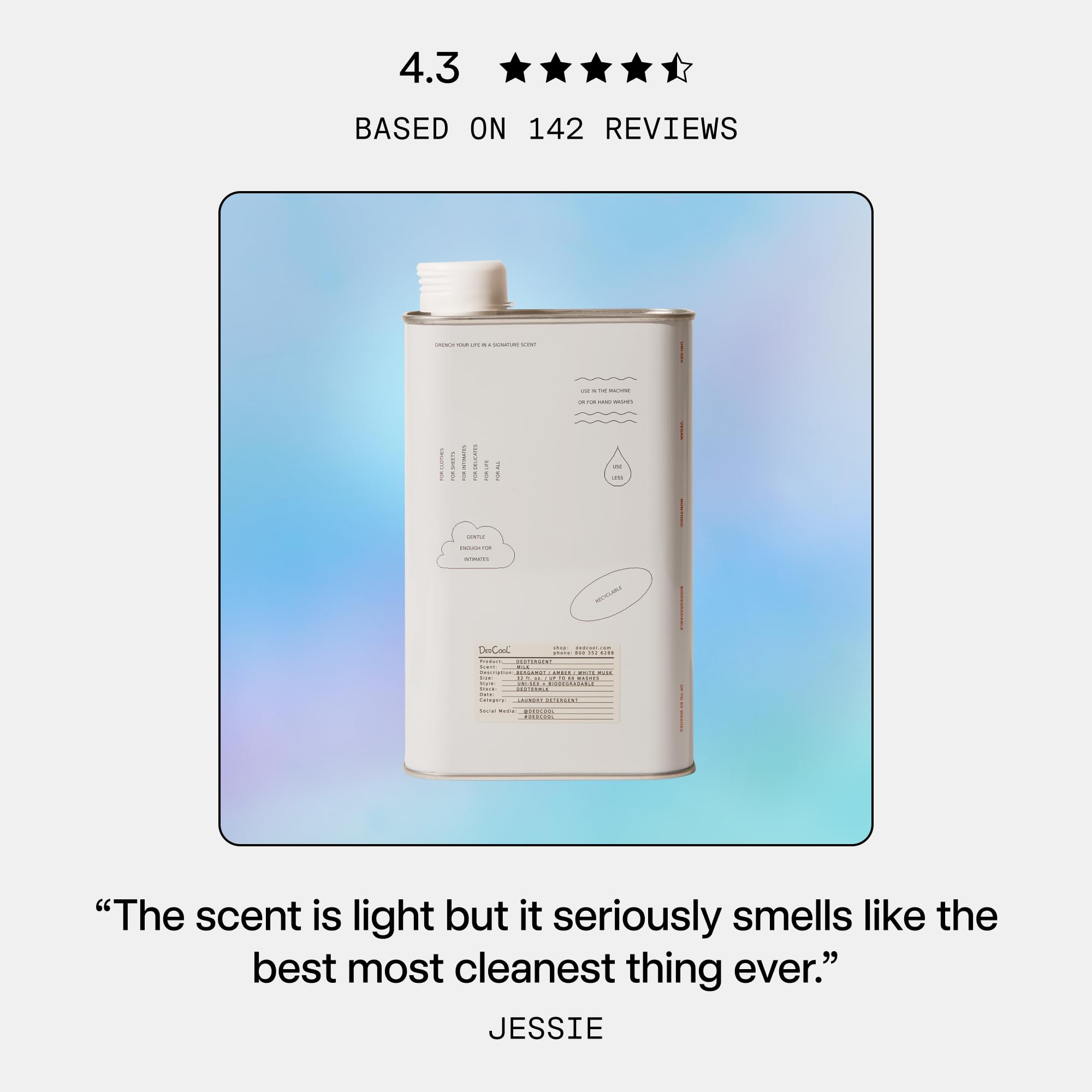DedCool bottle on laundry shelf adding modern aesthetic to space