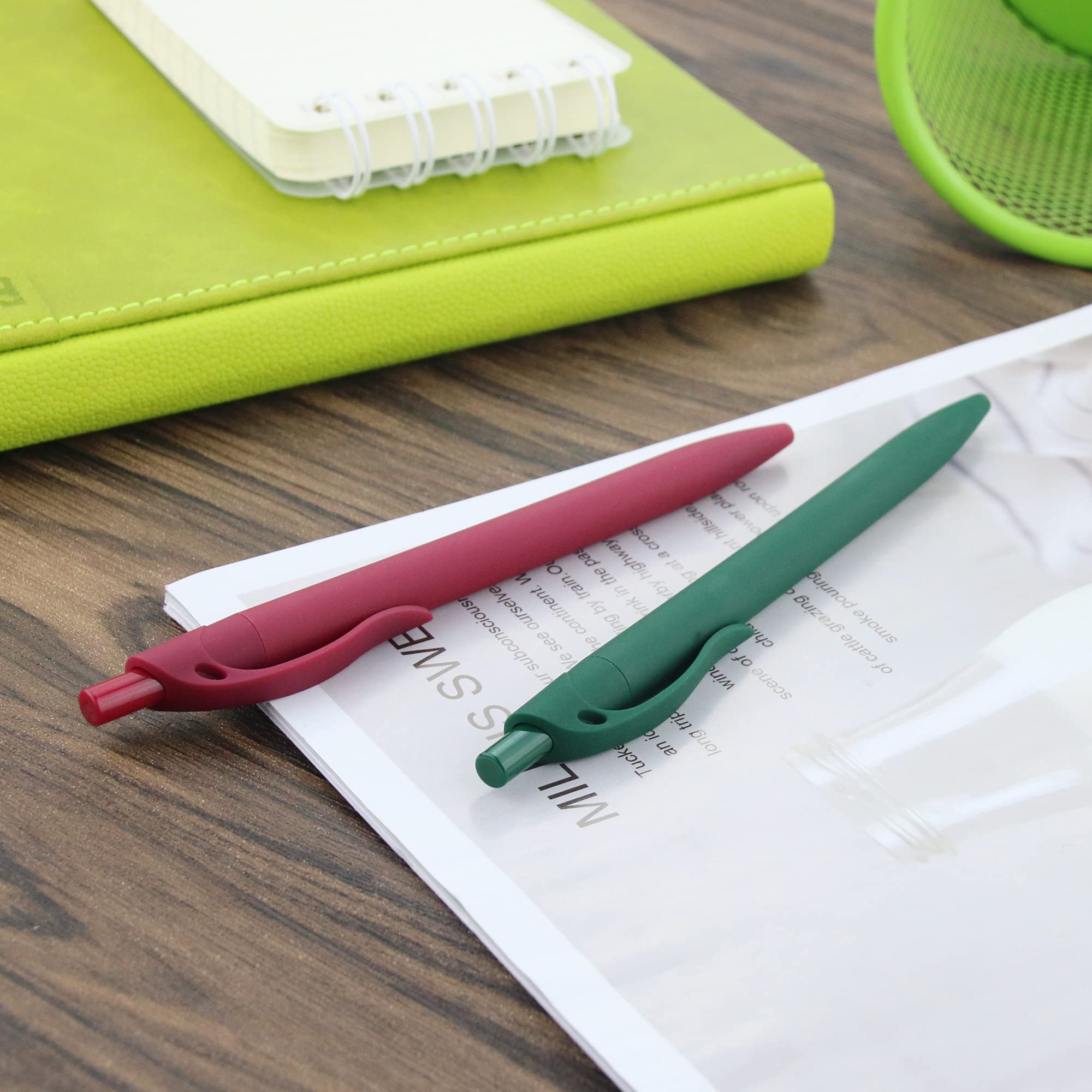 deegtran pens on a desk in an office scene showing practical everyday use