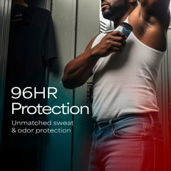 Degree Clinical product label close-up highlighting 96-hour protection and sport strength