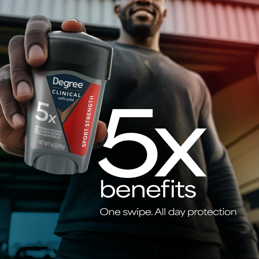 Degree Clinical next to keys size comparison showing pocketable 1.6 oz convenience