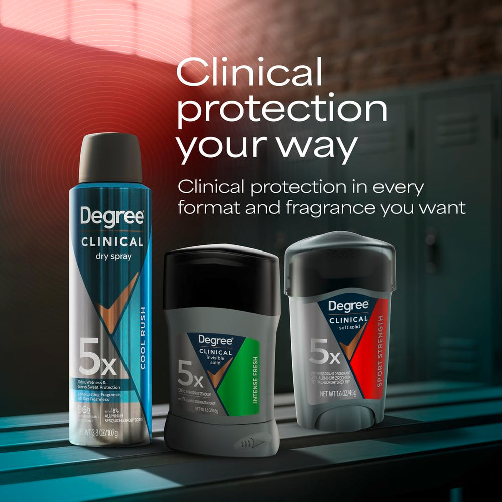 Degree Clinical in gym bag demonstrating portability and on-the-go sweat defense