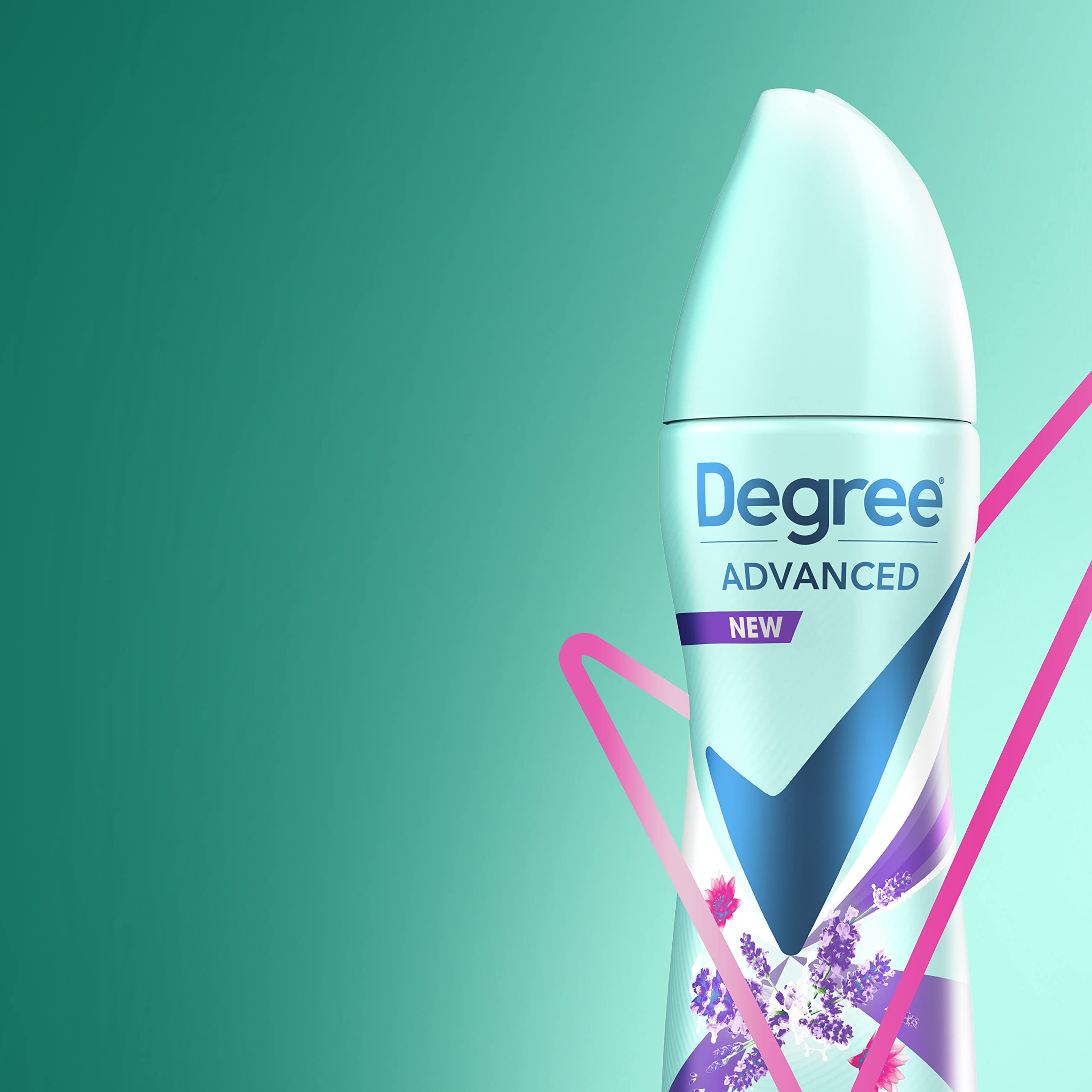 Degree on bathroom counter in morning routine conveying quick daily refresh