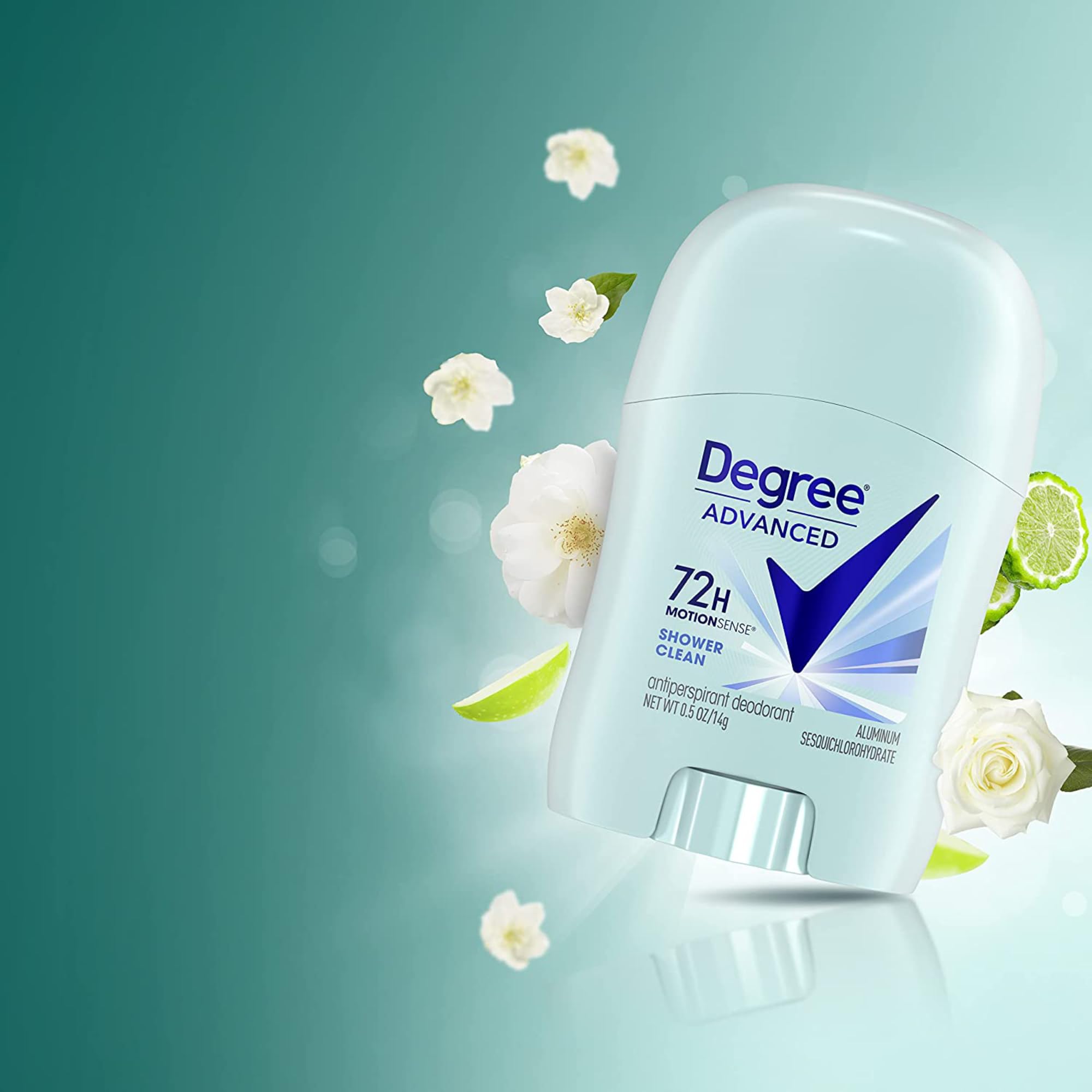 Degree mini pack label and ingredients showing transparent information benefit