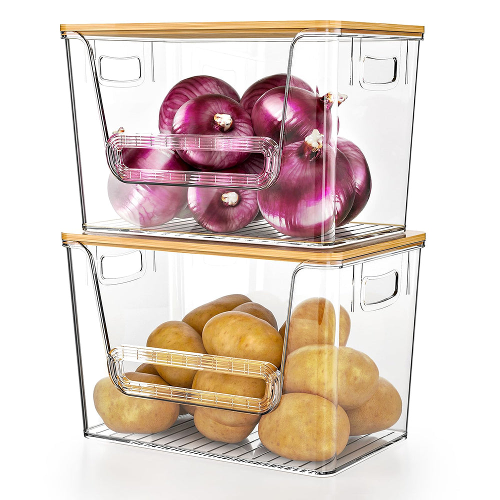 Delamu labeled contents inside clear bin improves organization benefit