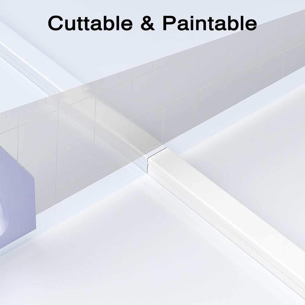 Delamu painted cord cover blending with wall for seamless appearance