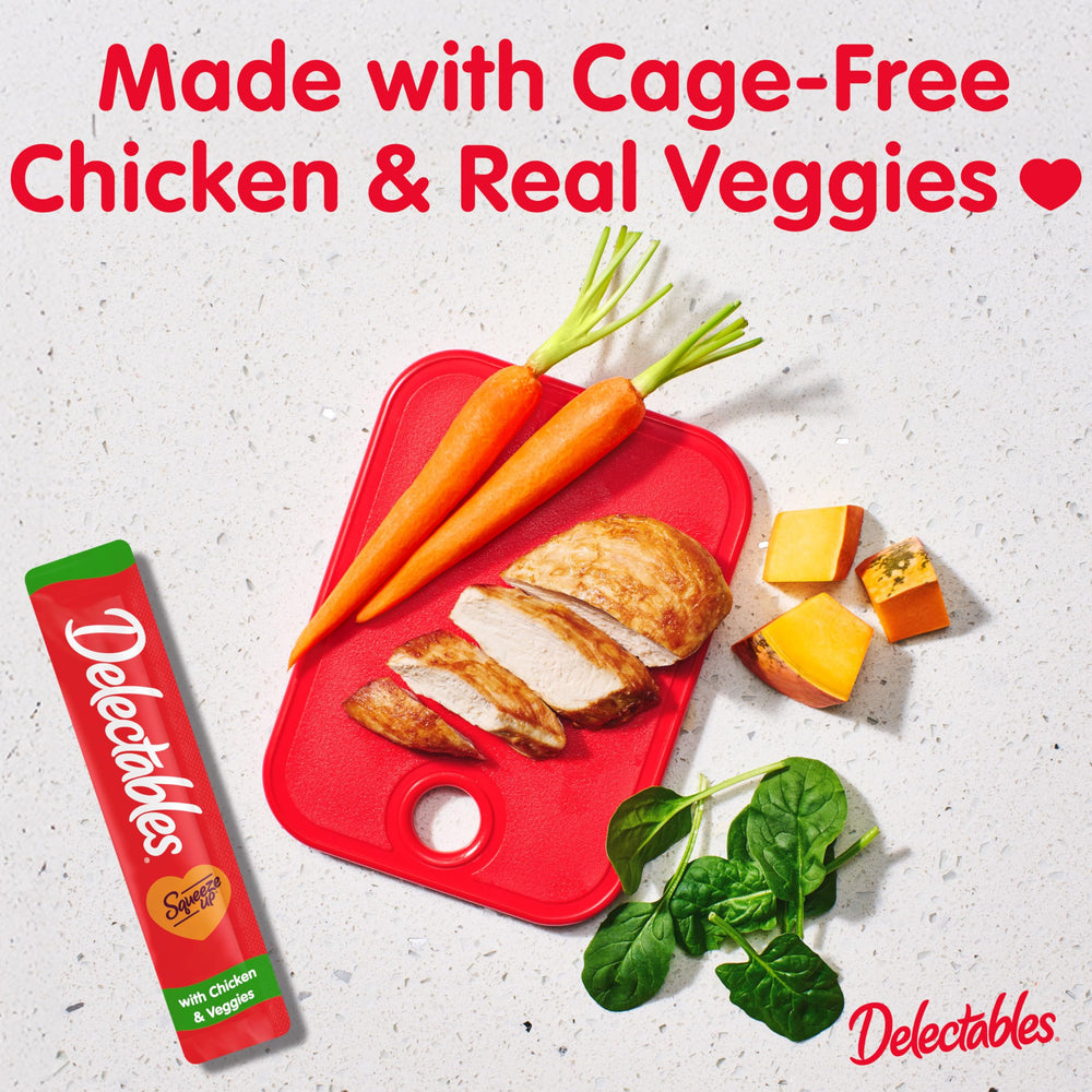 Delectables single tube close-up demonstrating easy squeeze dispensing