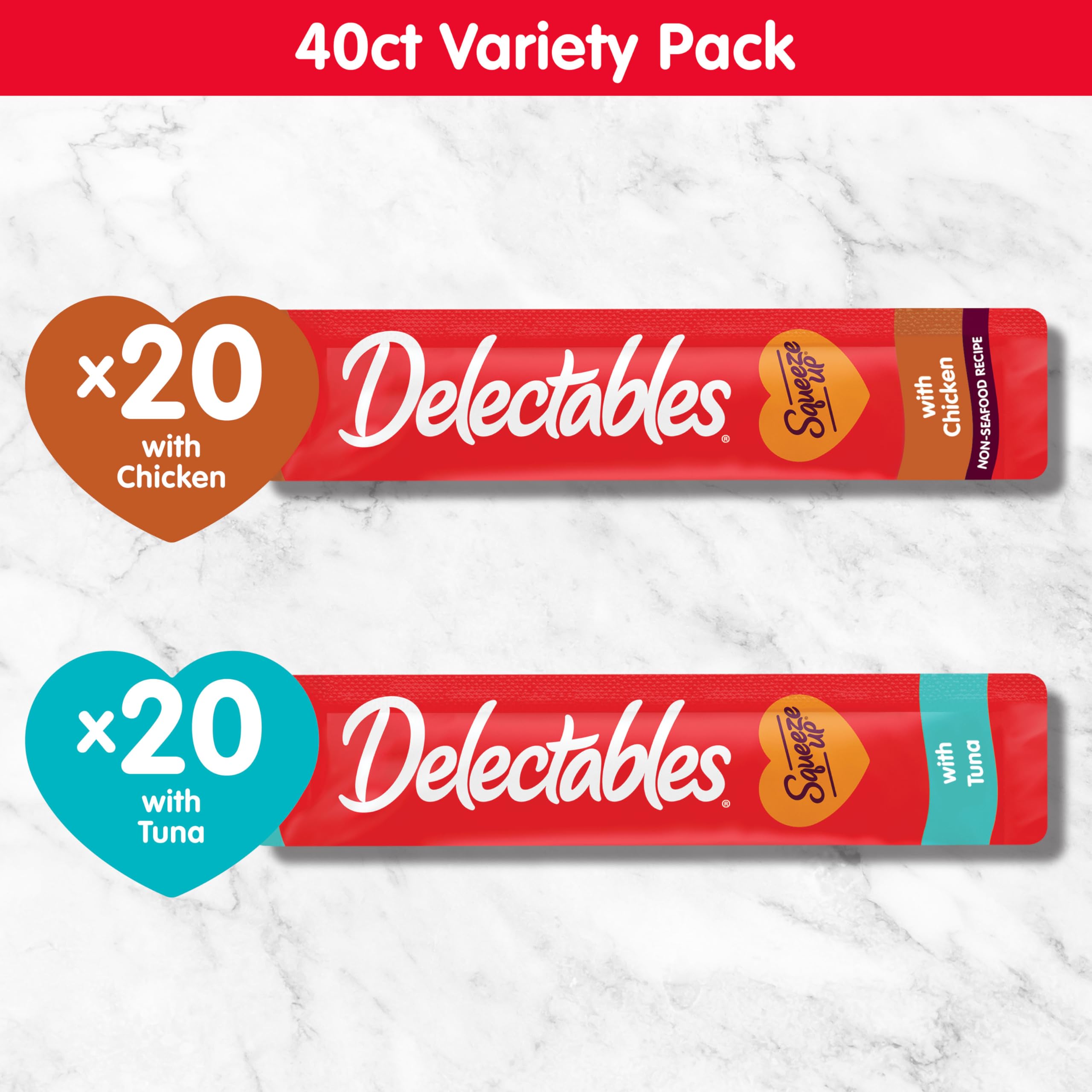 Delectables tube beside ruler to show compact 0.5-ounce size benefit