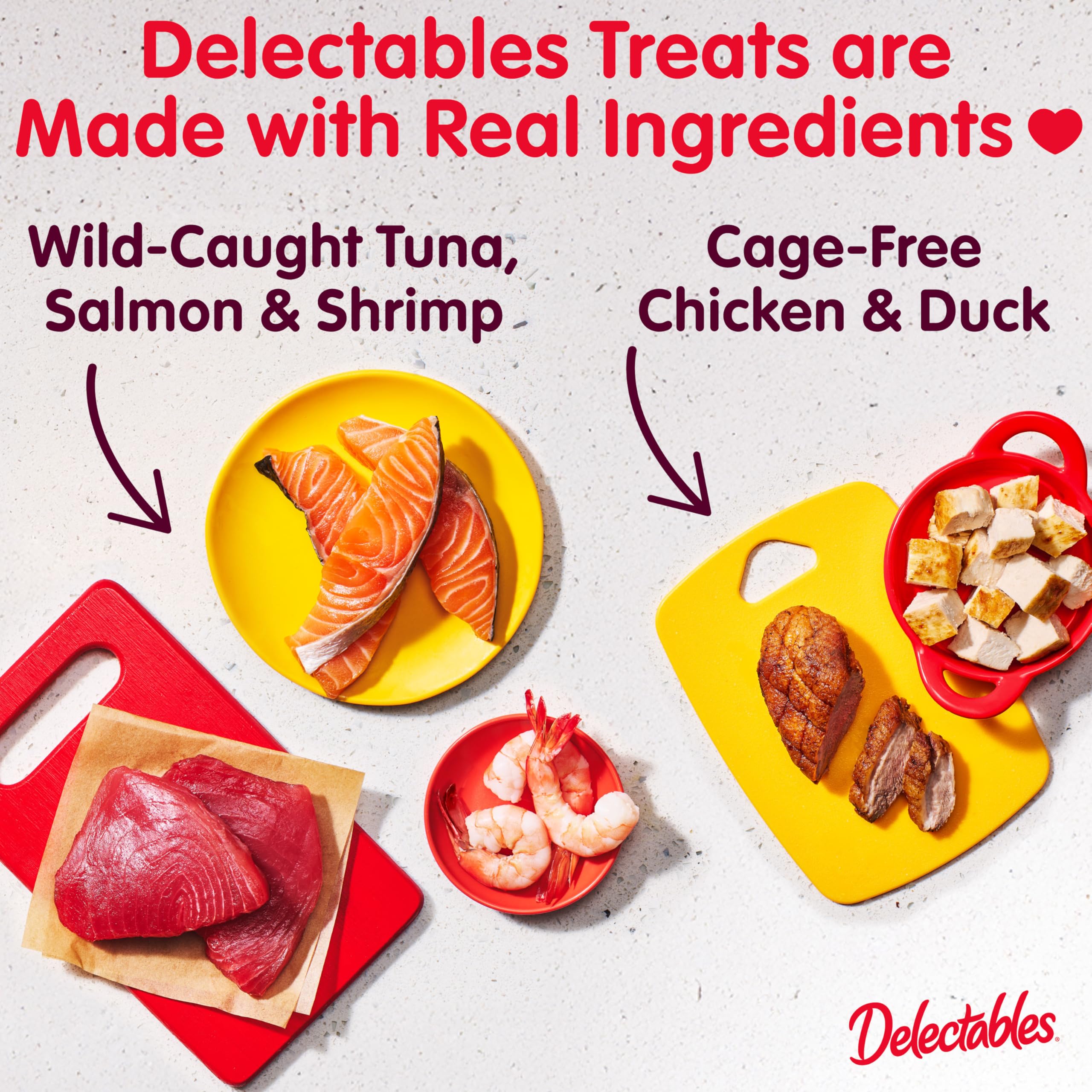 Delectables tube close-up texture highlighting creamy puree and appeal