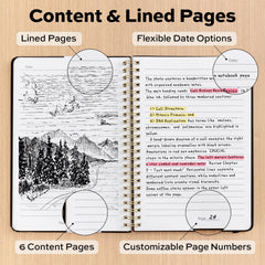 deli gold twin-wire spiral binding detail enabling flat 180-degree lay-flat benefit