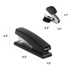 deli stapler rotatable anvil close-up showing temporary and permanent stapling options