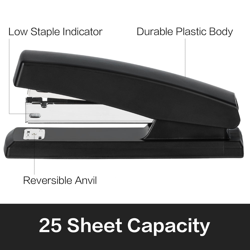deli stapler open top magazine with staples visible for quick reloads and long use