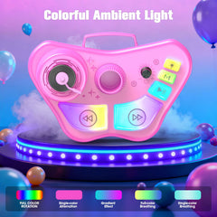 Delighkidz dual wireless microphones close-up, promoting shared singing fun