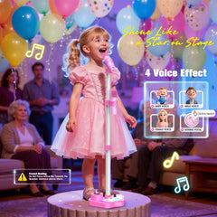 Delighkidz LED stage lights lit during performance, creating concert-style excitement