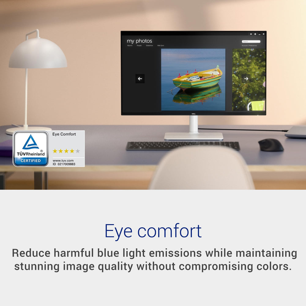 Close-up of Dell S2425HSM bezel and panel texture highlighting visual clarity benefit
