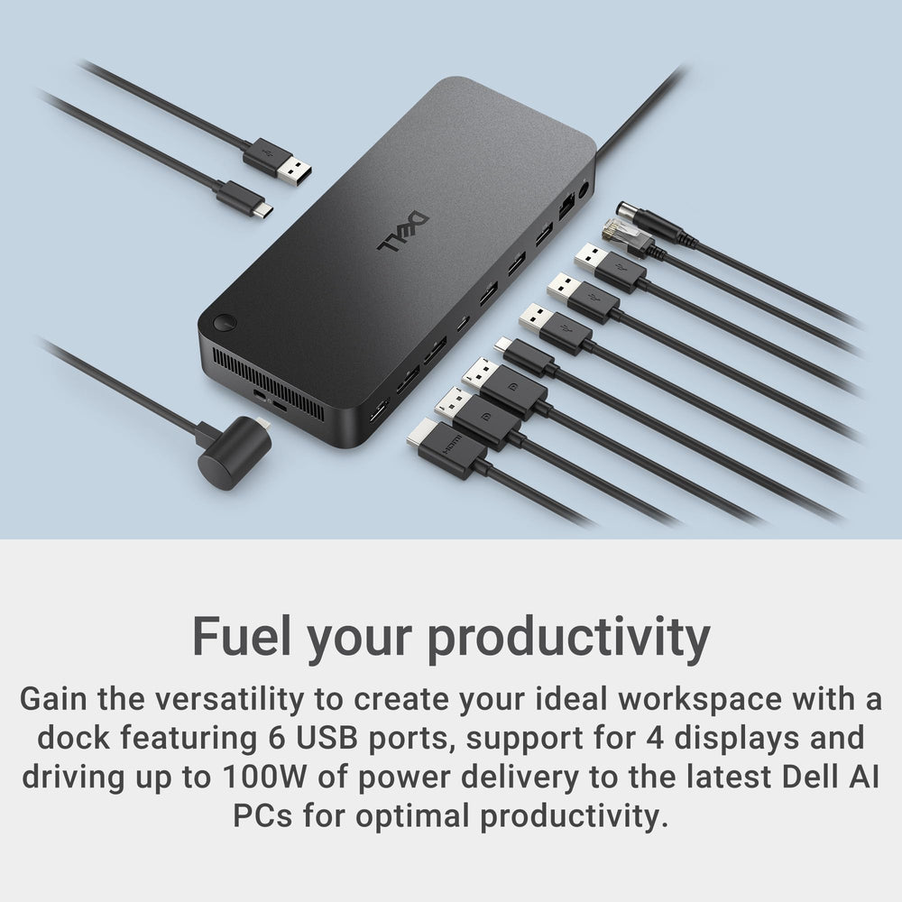 Dell WD25 back ports closeup highlighting HDMI and DisplayPort benefits