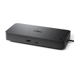 Dell WD25 front view showing ports and compact design for tidy workspaces