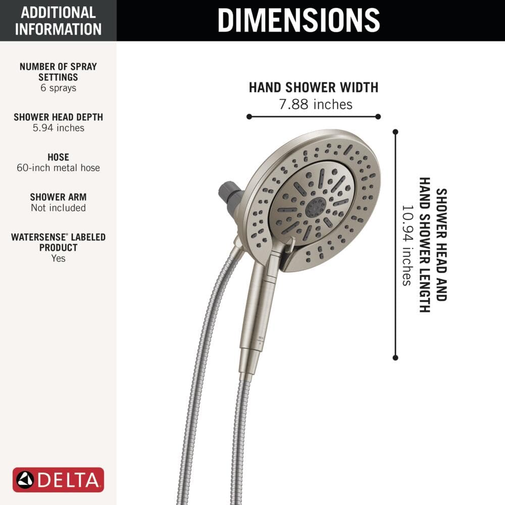 DELTA hose length comparison demonstrating reach for rinsing corners and fixtures