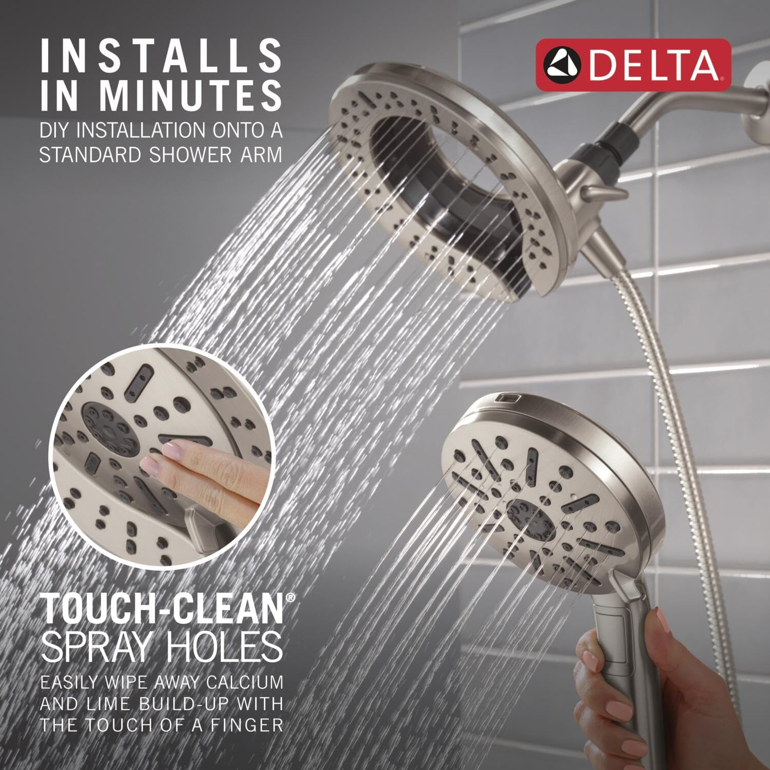 DELTA installed In2ition in modern bathroom showcasing dual-function convenience and style