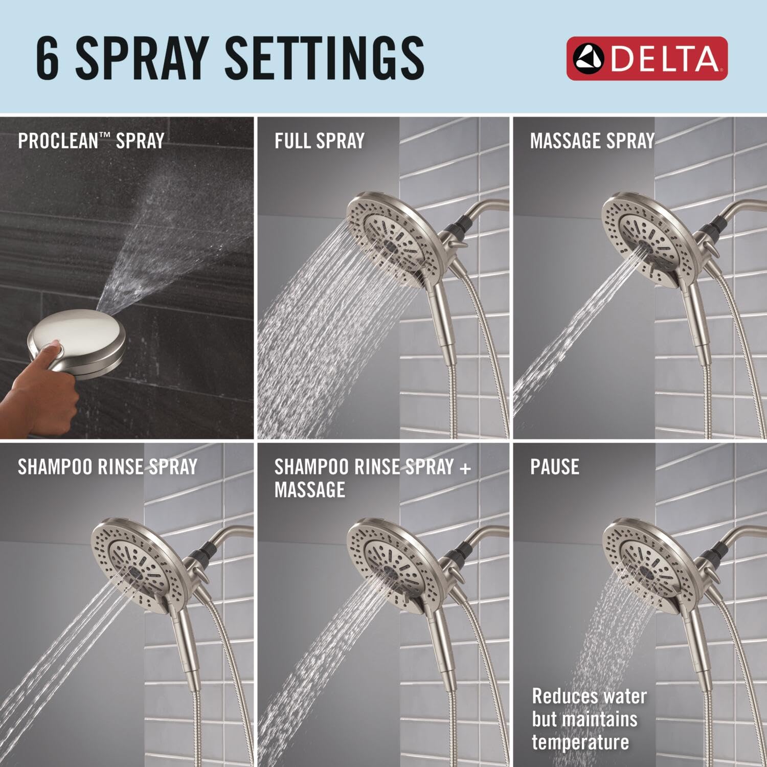 DELTA touch-clean nozzle detail for easy mineral buildup removal and simple maintenance
