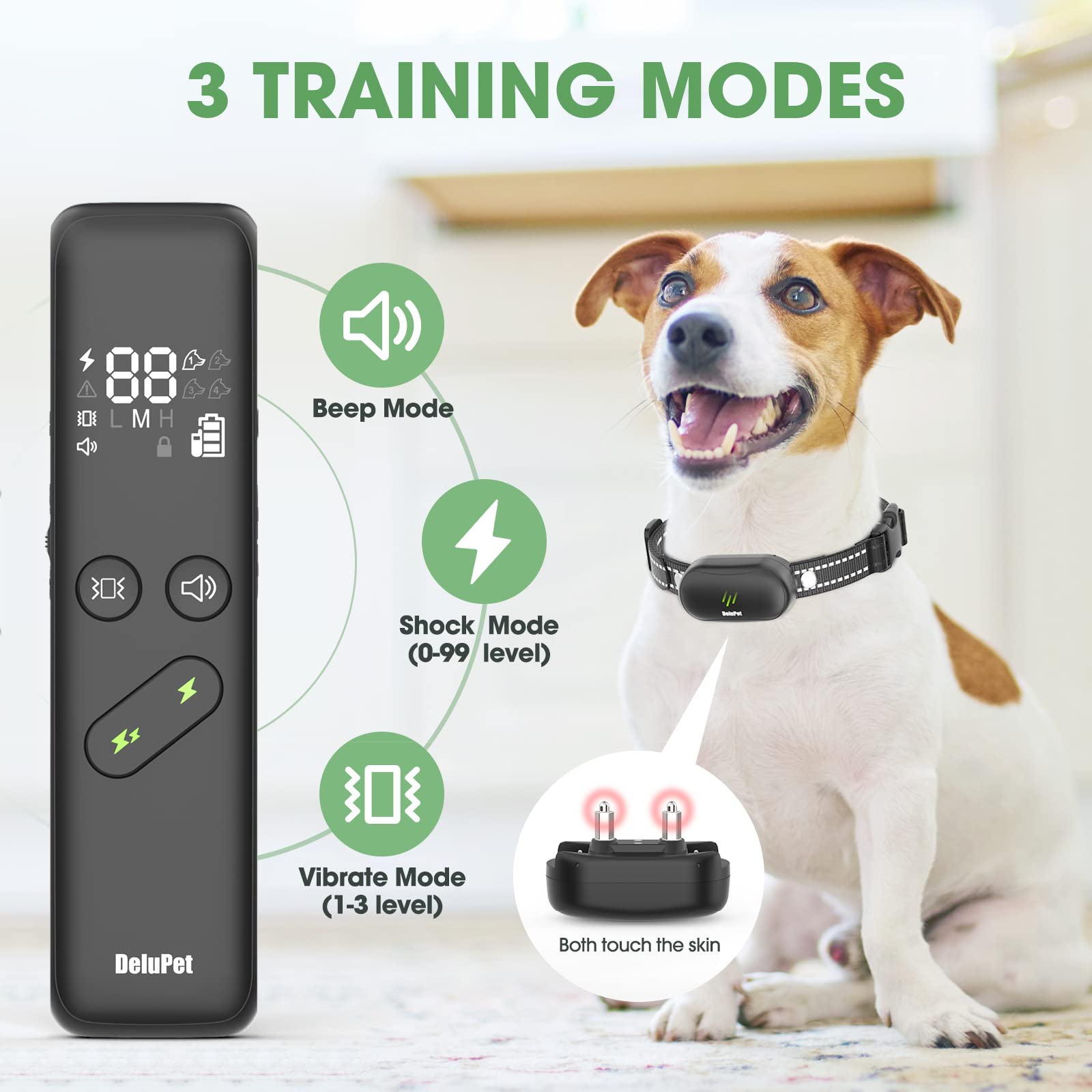 Delupet remote in hand demonstrating ergonomic buttons for fast responses