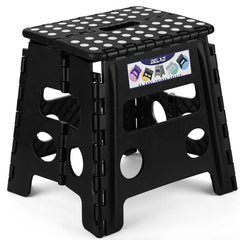 Delxo folding step stool front view showing sturdy support and portability