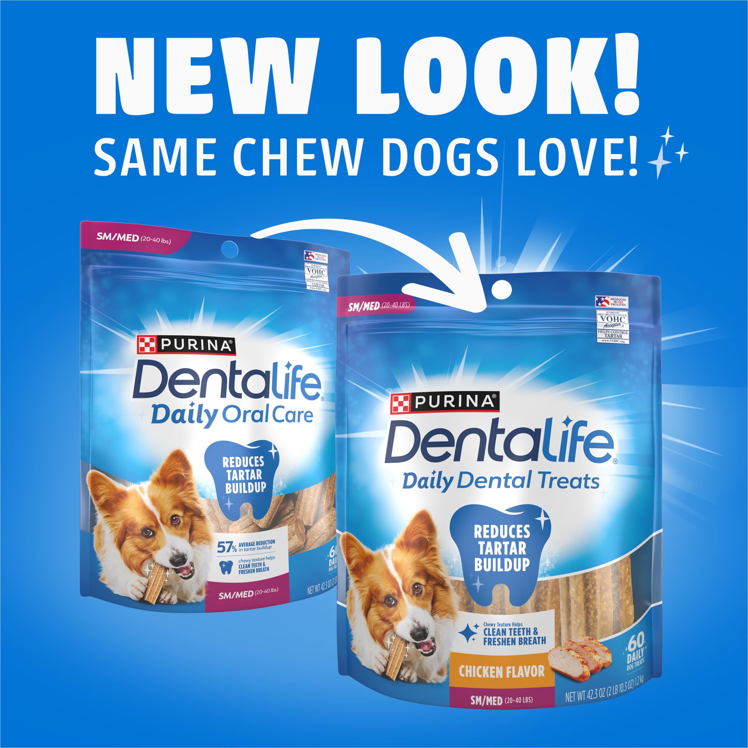 Dentalife Purina close-up of eight ridges on chew, shows better tooth contact