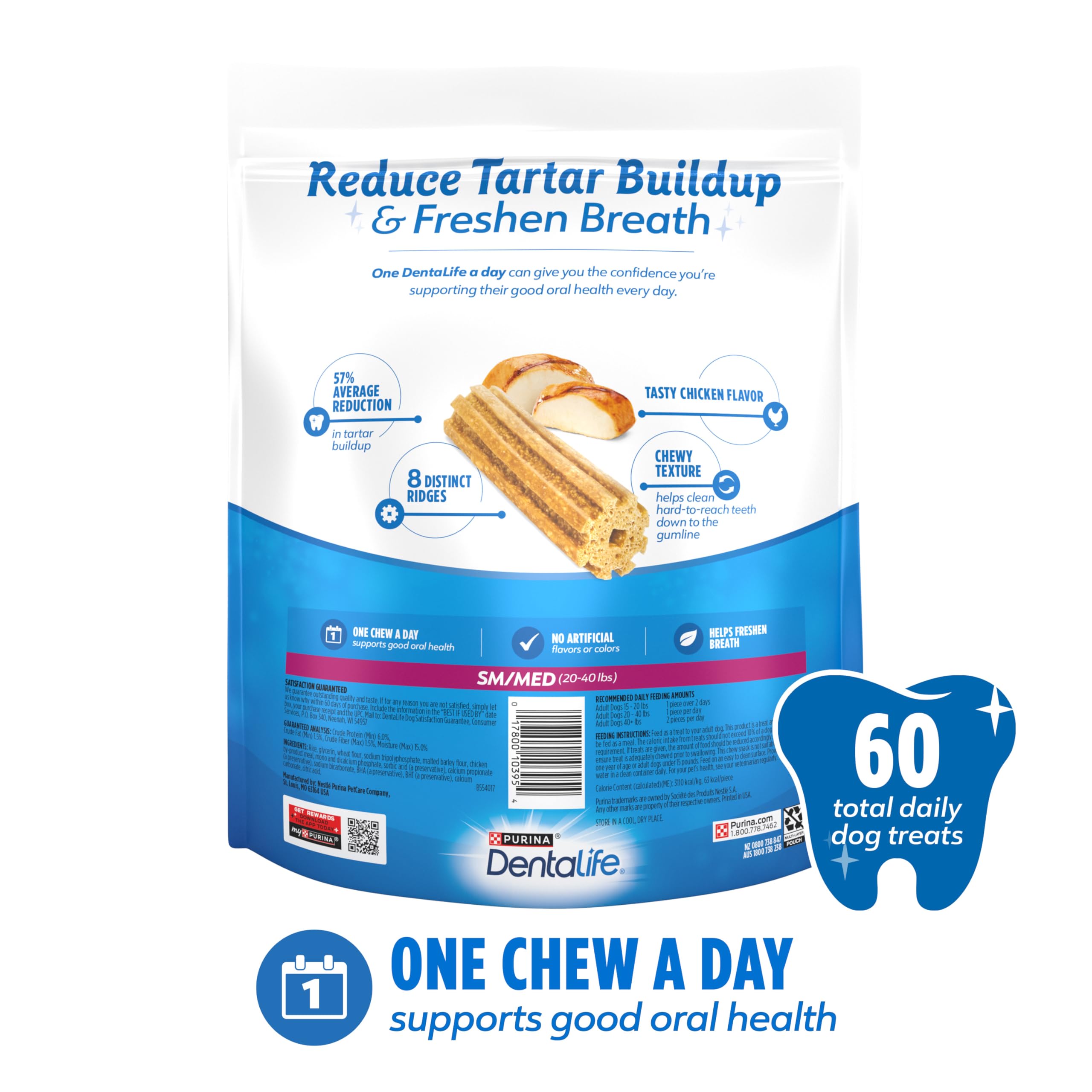 Kitchen lifestyle scene with Dentalife Purina pack, depicts daily routine use