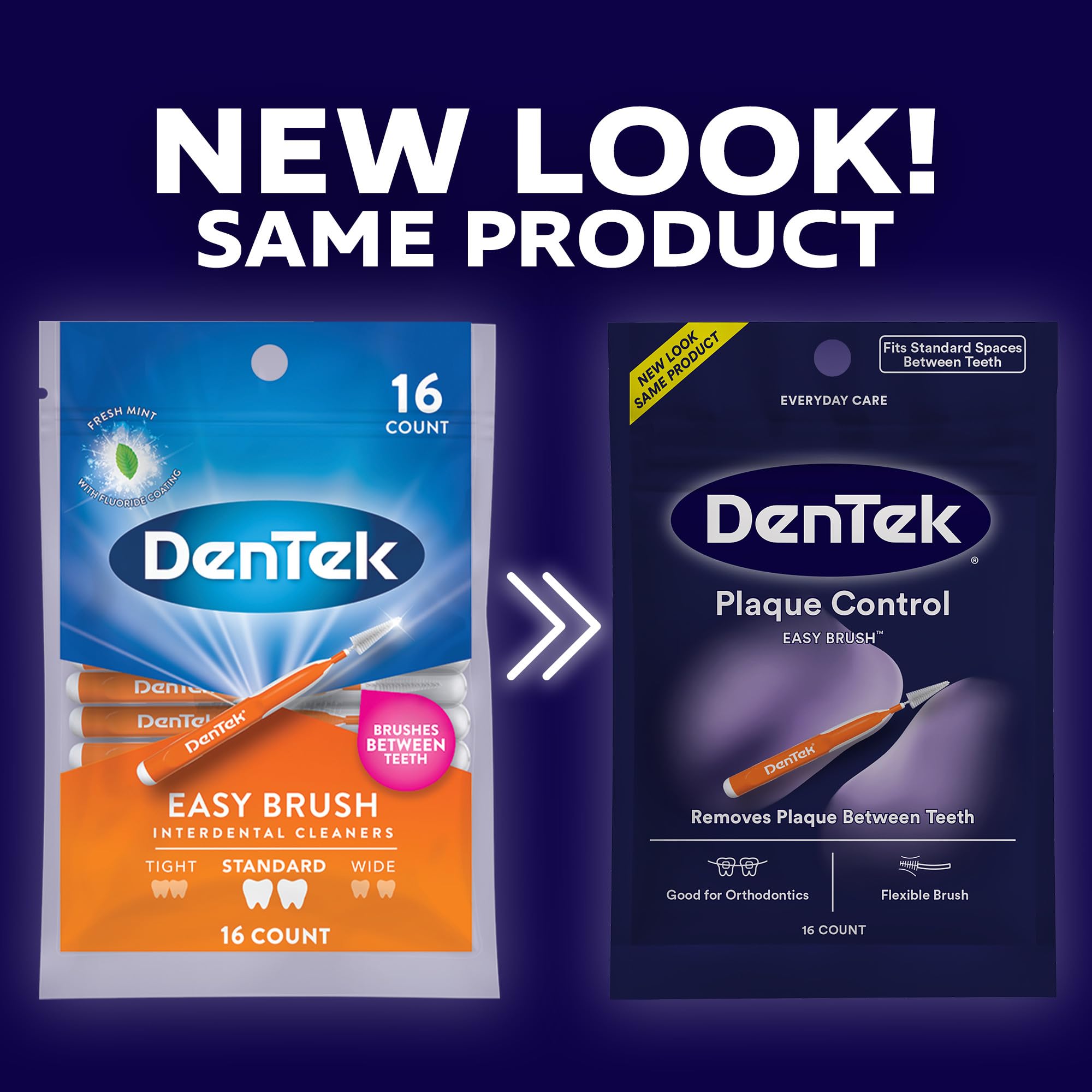 DenTek close-up of tapered bristles for precise interdental cleaning
