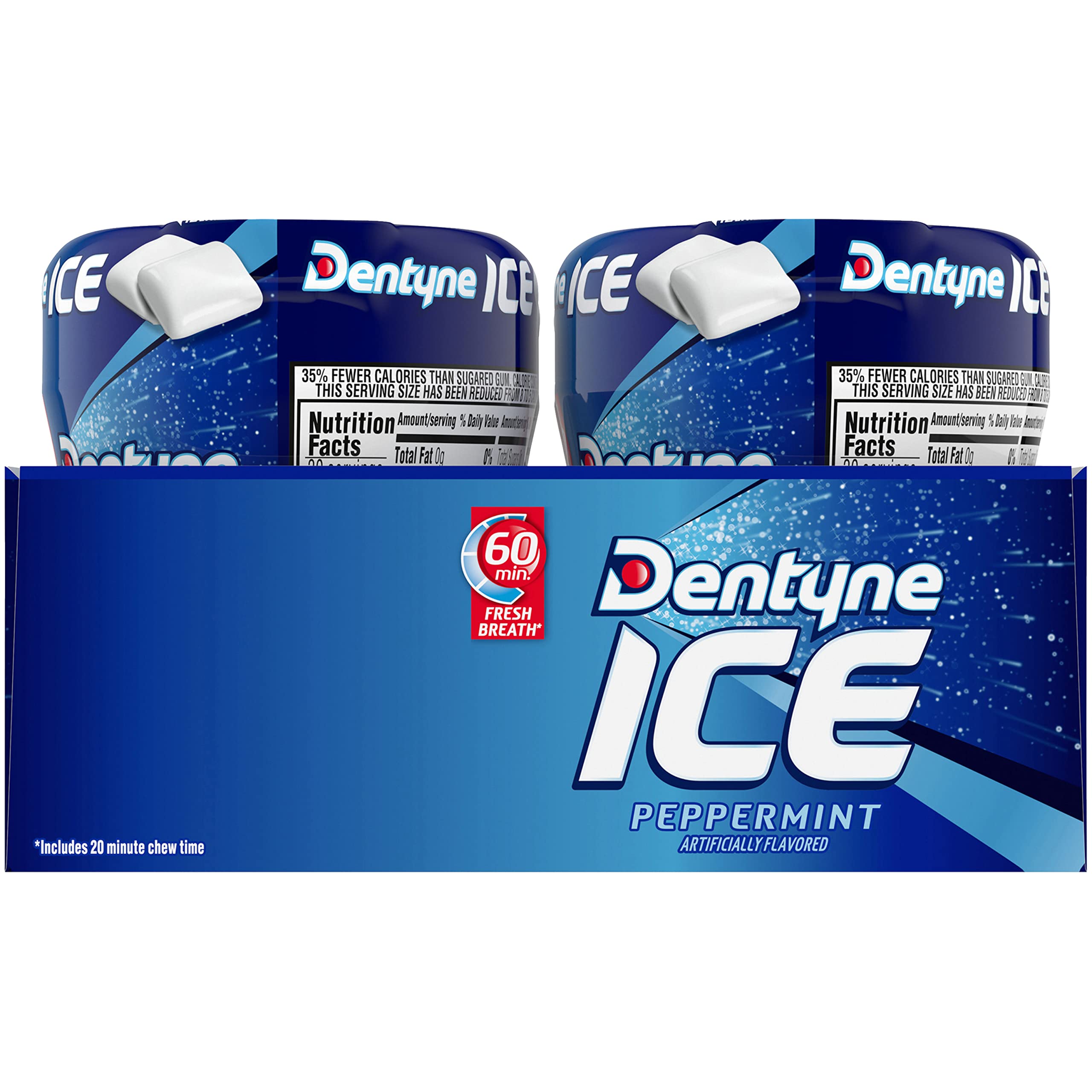 Dentyne nutrition label close-up for calorie and ingredient clarity benefit