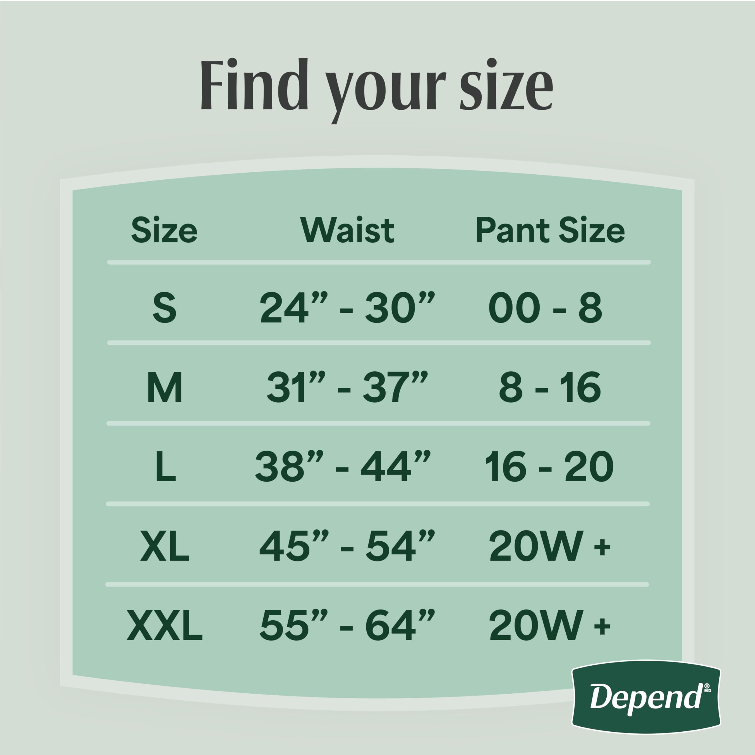 Depend stretchy waistband being gently pulled to show secure, underwear-like fit
