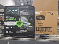 Depend pad placed inside briefs close-up demonstrating secure fit and leak protection while active