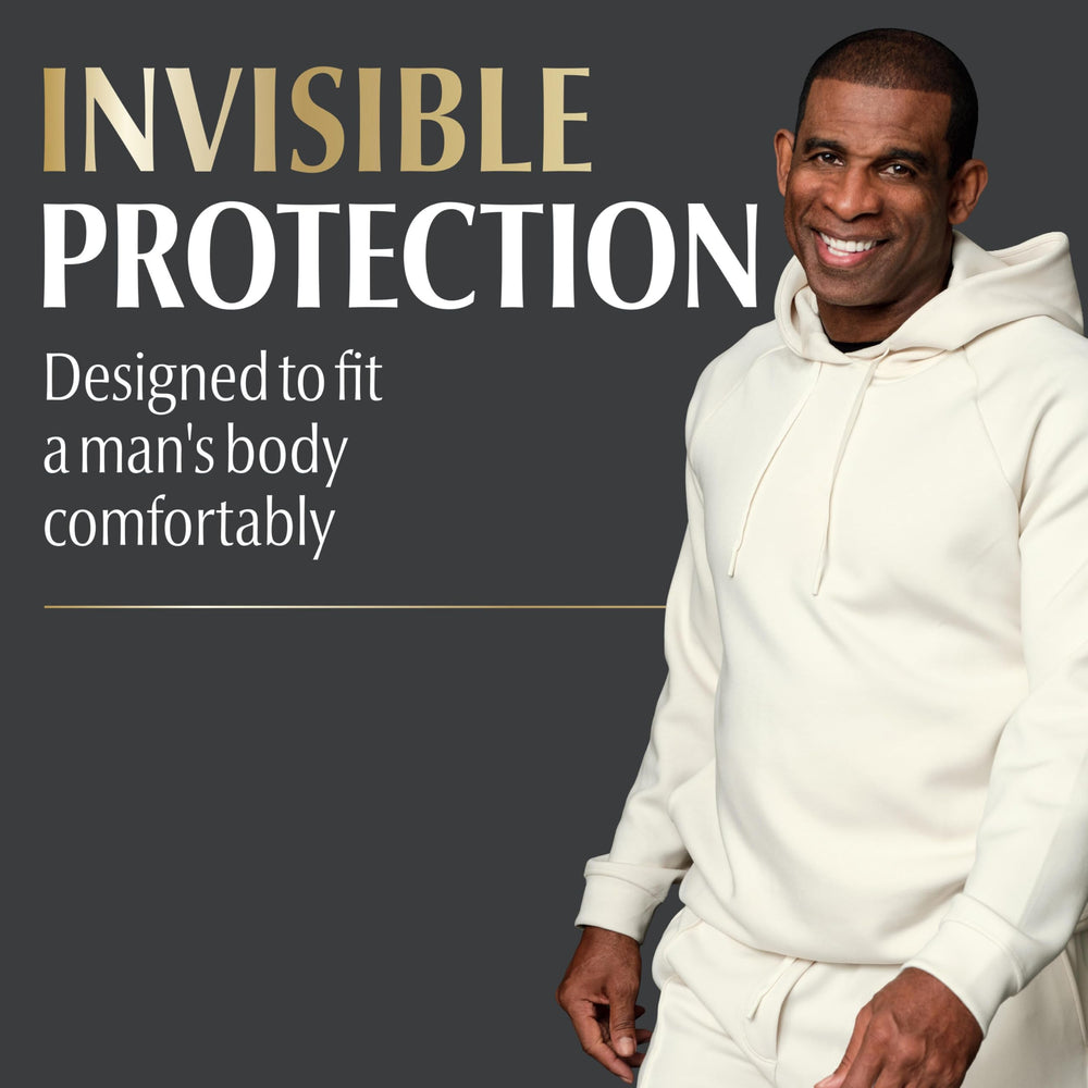 Depend stretch waistband detail highlighting secure comfortable fit