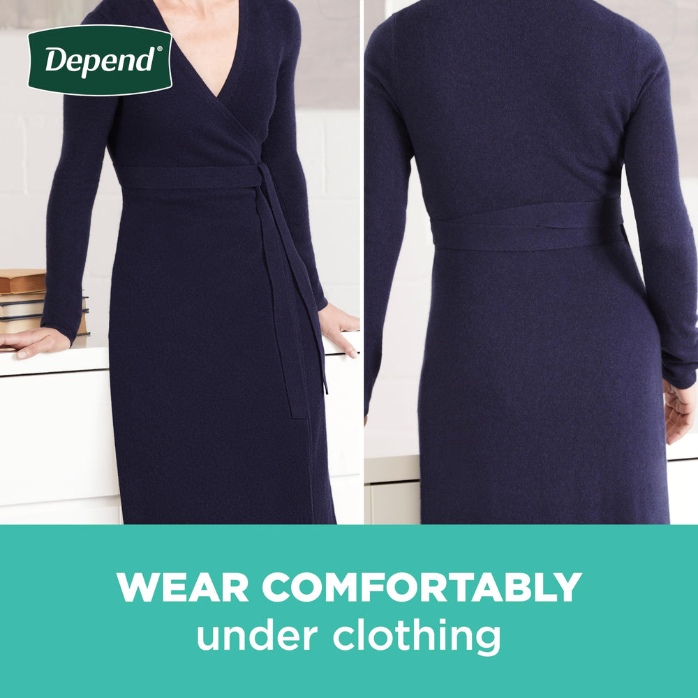 Depend side profile worn under clothing for low-profile, comfortable fit