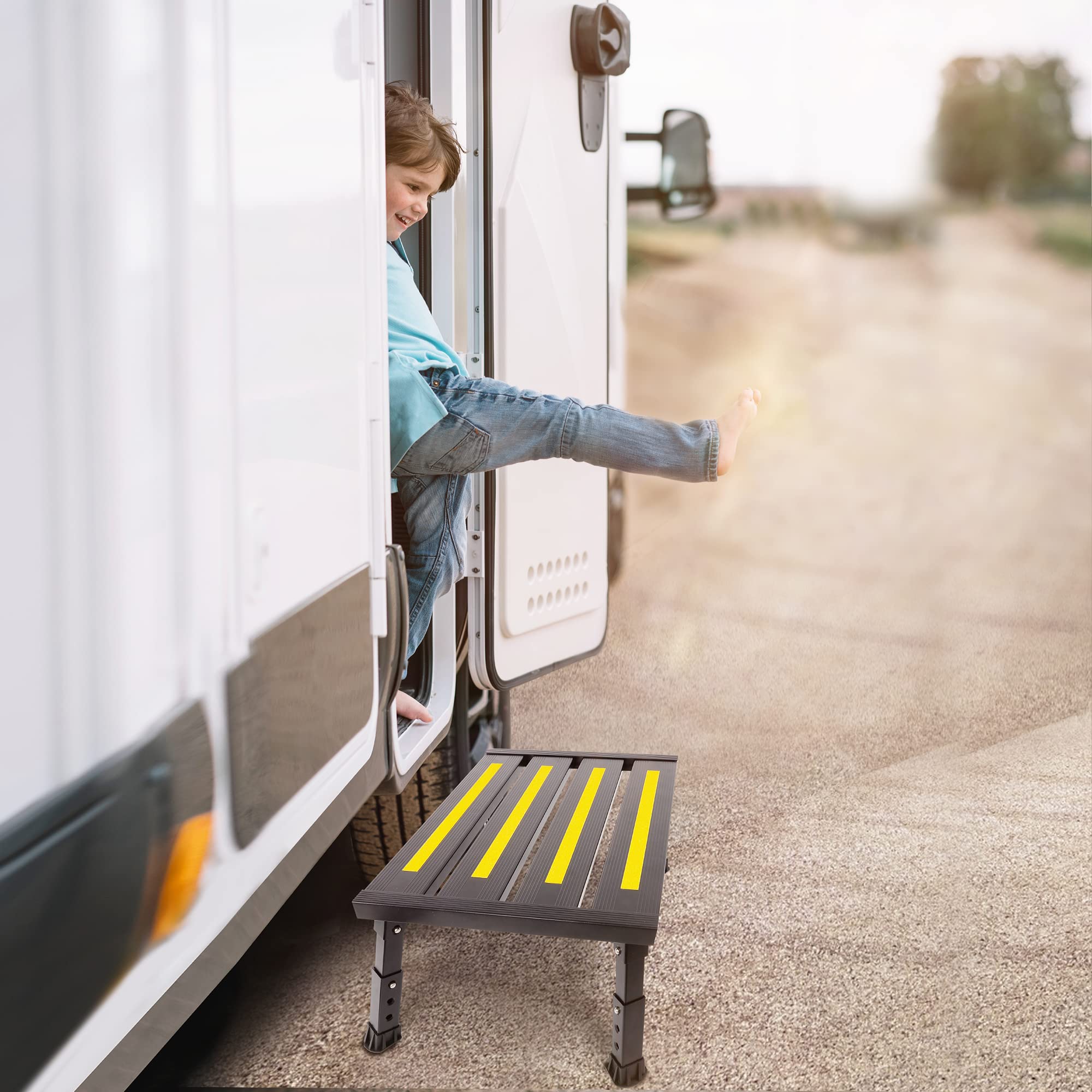 DEPSUNNY packed in RV compartment illustrating travel-ready storage