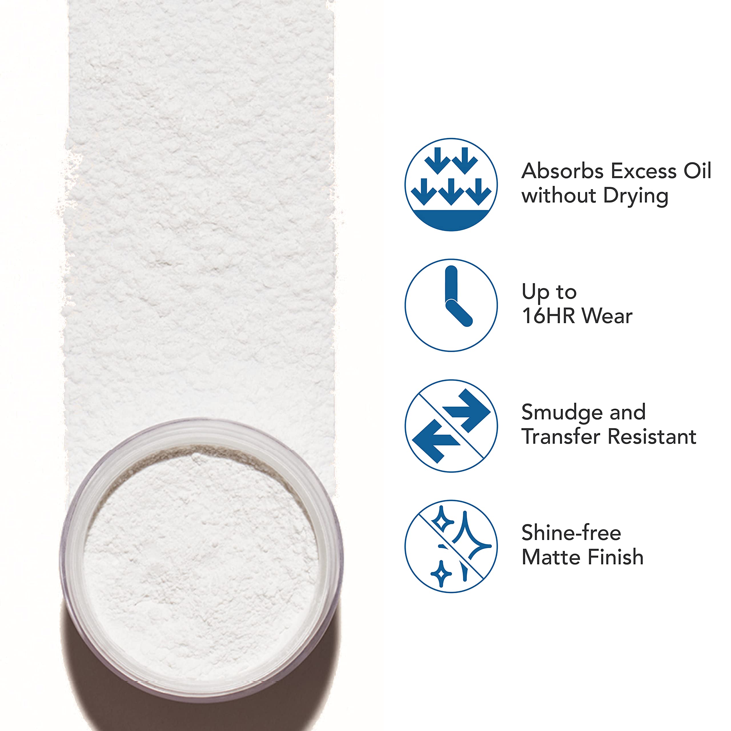 Dermablend loose powder fine texture close-up for smooth matte finish
