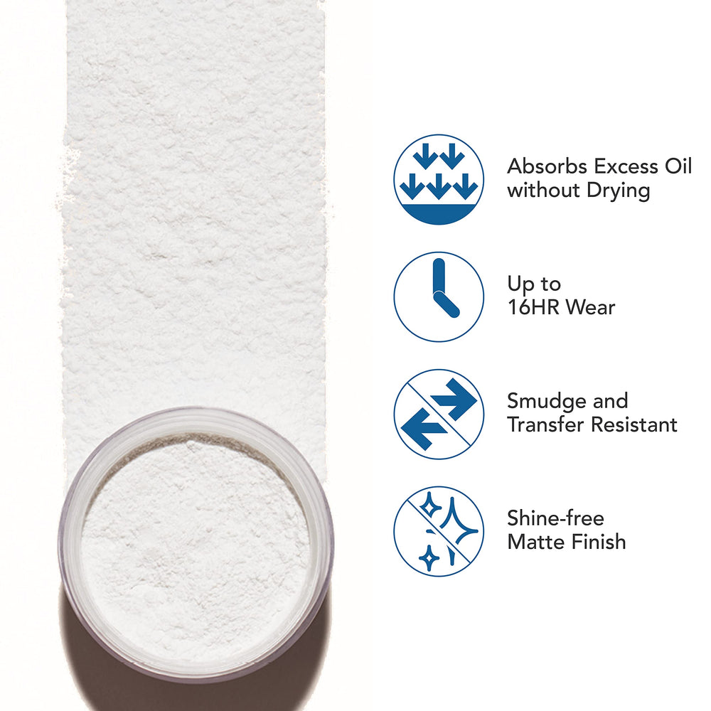 Dermablend loose powder fine texture close-up for smooth matte finish