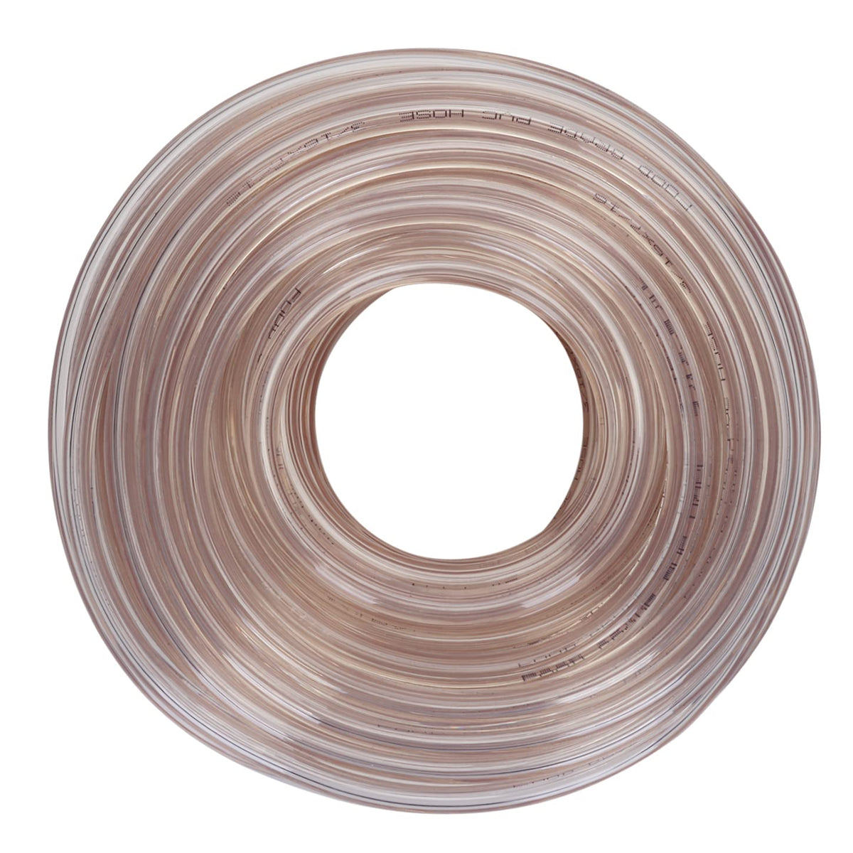 DERNORD front view of clear PVC tubing showing transparency and length benefit