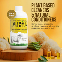 Desert Breeze Outback Gold back label listing plant-derived ingredients and lanolin