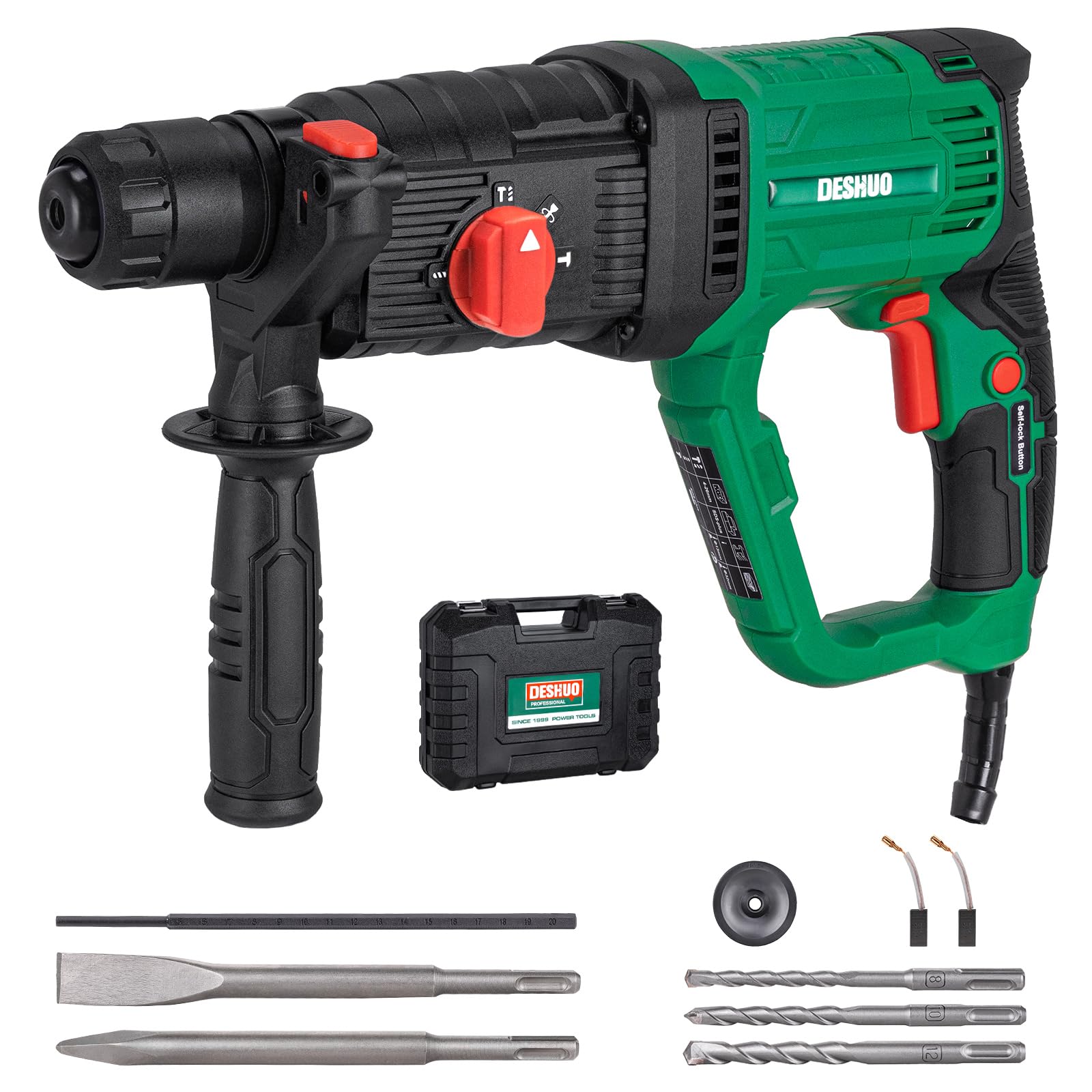 Deshuo front view of rotary hammer showing compact design benefit portability