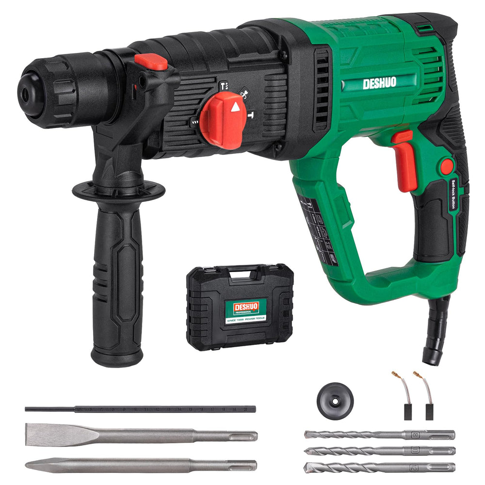 Deshuo front view of rotary hammer showing compact design benefit portability